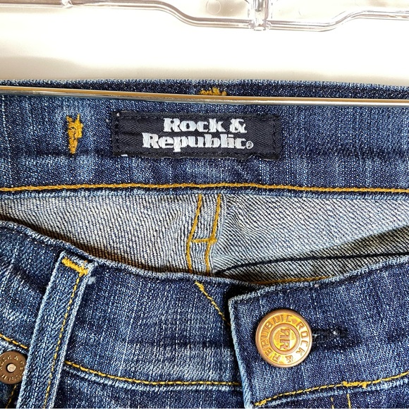 Rock & Republic Womens Bootcut Jeans Sz 25 Distressed Low Rise Stretch Flare - Picture 8 of 15